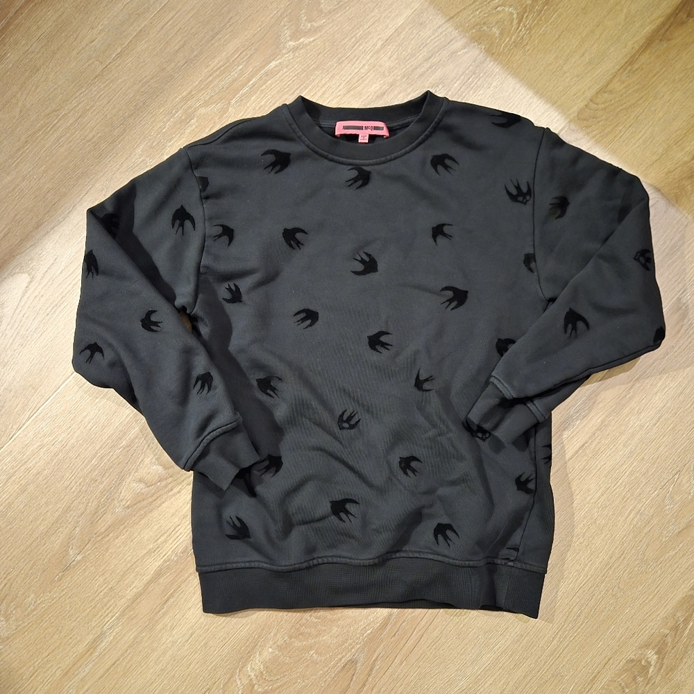 Alexander Mcqueen Black Bird Patterned Sweater - image 1